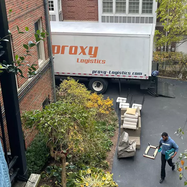 Proxy Logistics local delivery service truck on the move.